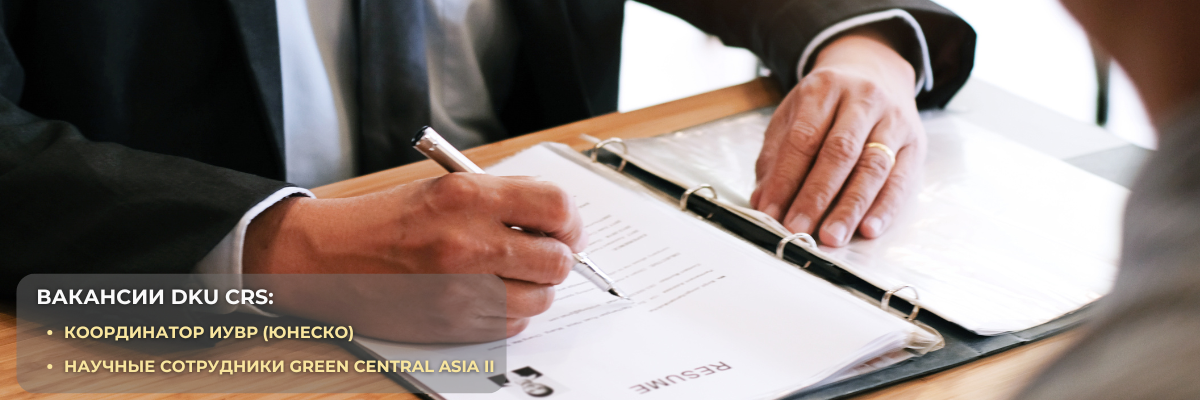 Вакансии DKU CRS: координатор ИУВР (ЮНЕСКО) и научные сотрудники Green Central Asia II